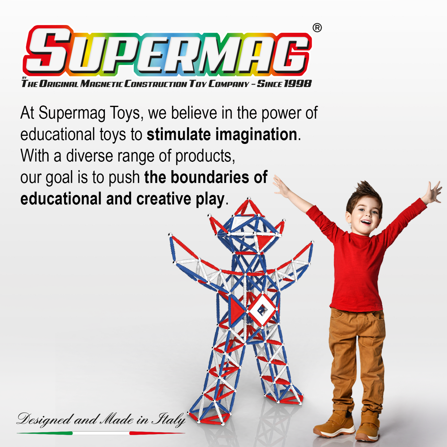 Tinamiri Supermag - Heroes Baby 460 - Magnetic Building Set, Educational construction fun, 460 piece set, Magnet Toys