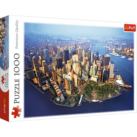 1000 Piece Jigsaw Puzzles, New York, NYC Puzzle with City Skyline and Aerial View, Puzzle of USA