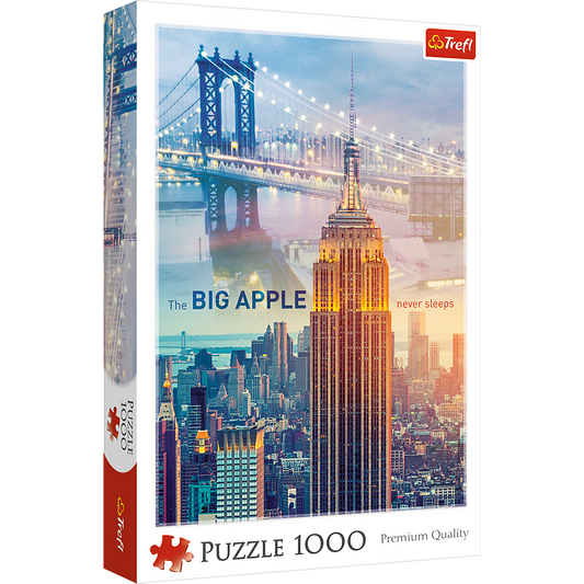 1000 Piece Jigsaw Puzzle, New York at Dawn, Brooklyn Bridge, Empire State Building, City Skyline, USA