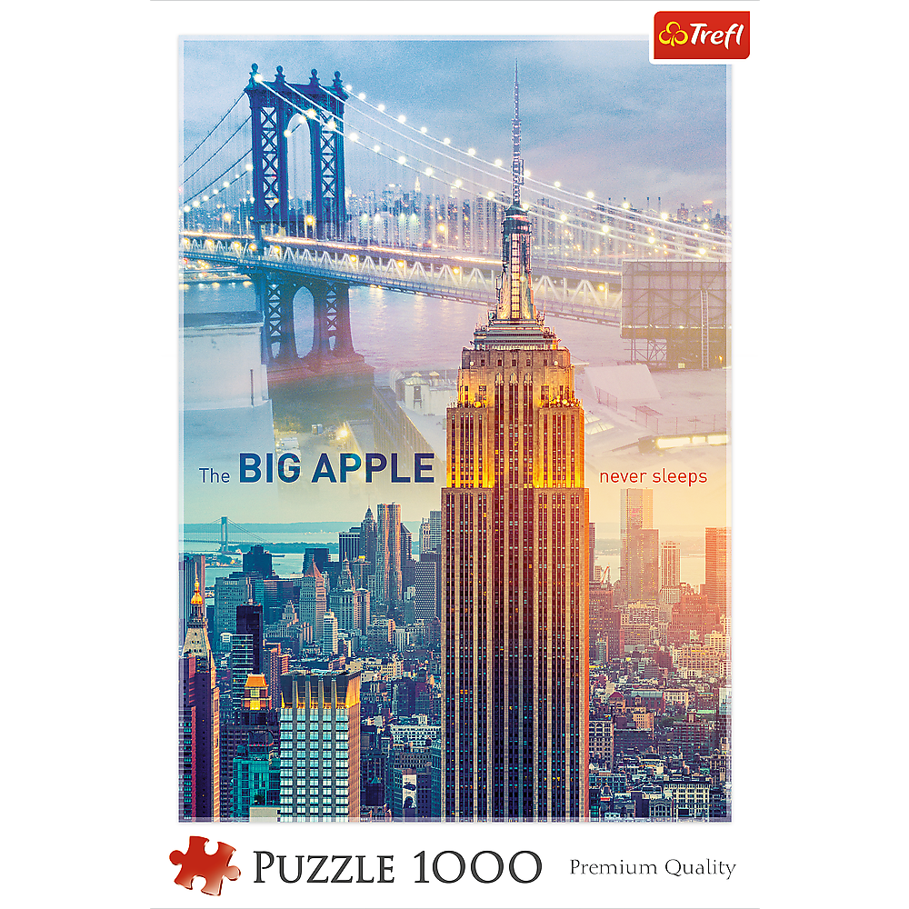 1000 Piece Jigsaw Puzzle, New York at Dawn, Brooklyn Bridge, Empire State Building, City Skyline, USA