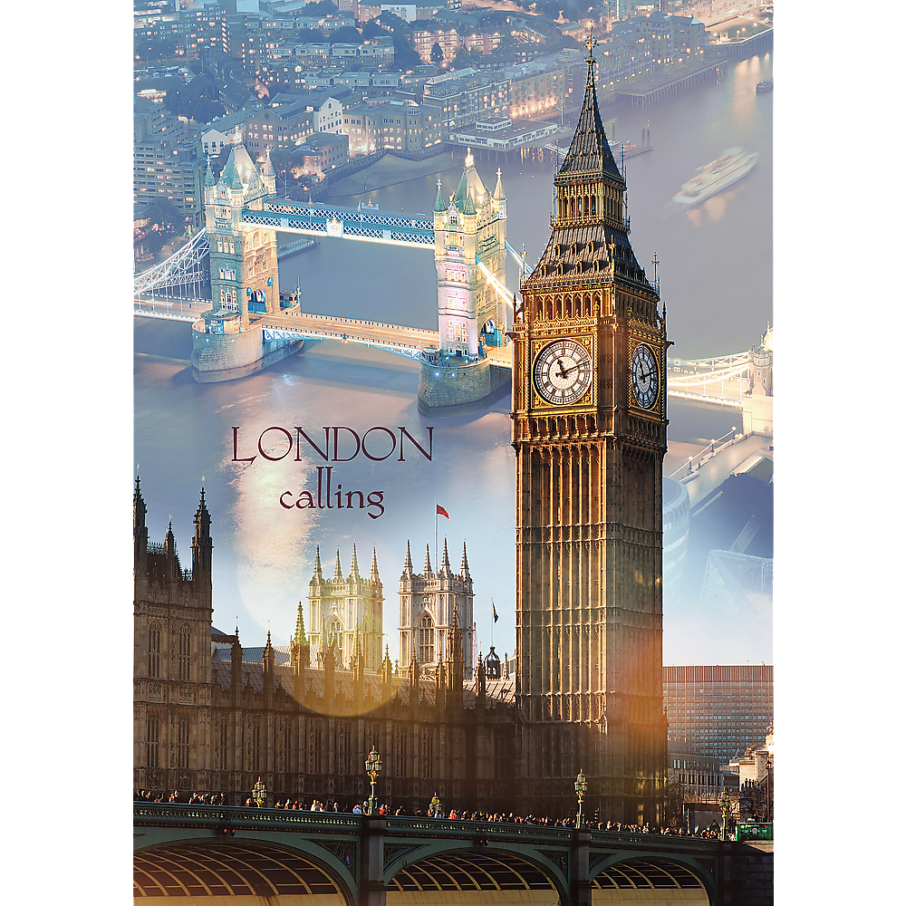 1000 Piece Jigsaw Puzzles, London at Dawn, Puzzle of England with Big Ben and Tower Bridge