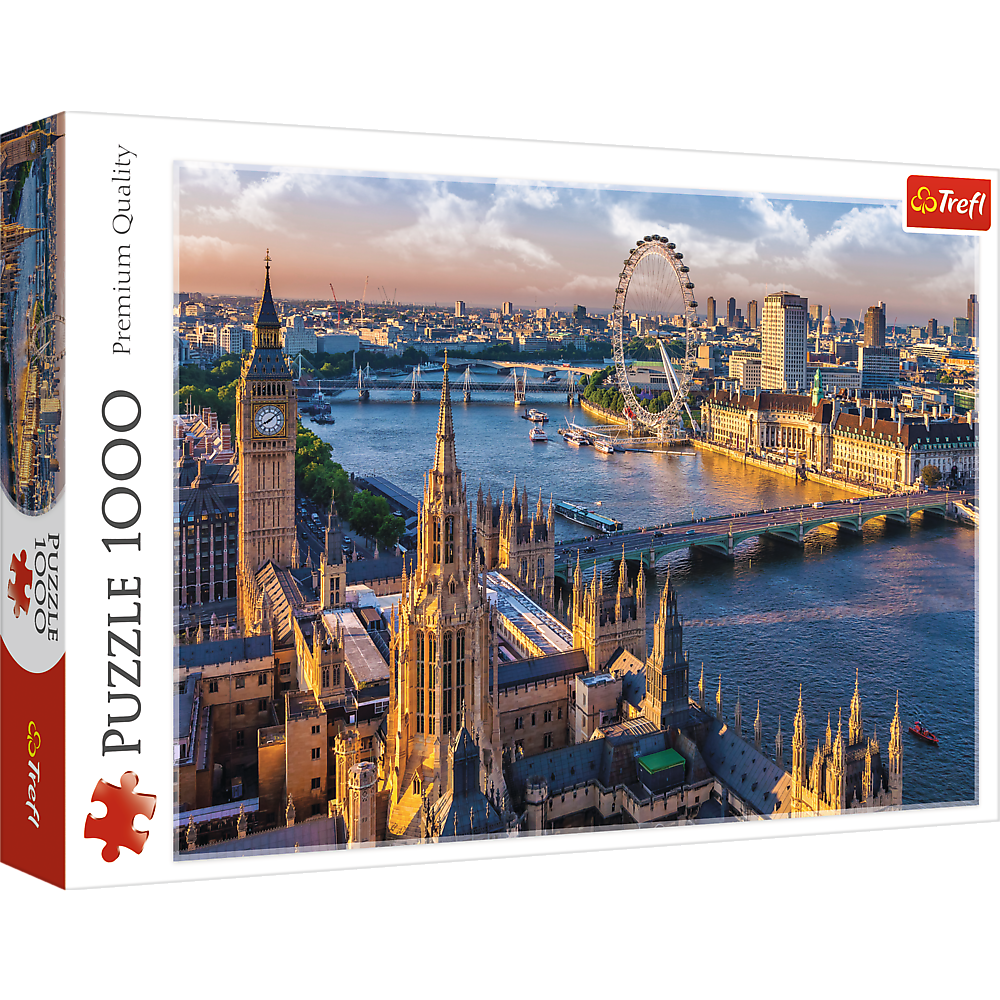 1000 Piece Jigsaw Puzzles, London, London England Puzzle, Big Ben and River Thames Puzzle, London Aerial View