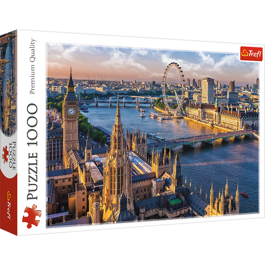 1000 Piece Jigsaw Puzzles, London, London England Puzzle, Big Ben and River Thames Puzzle, London Aerial View