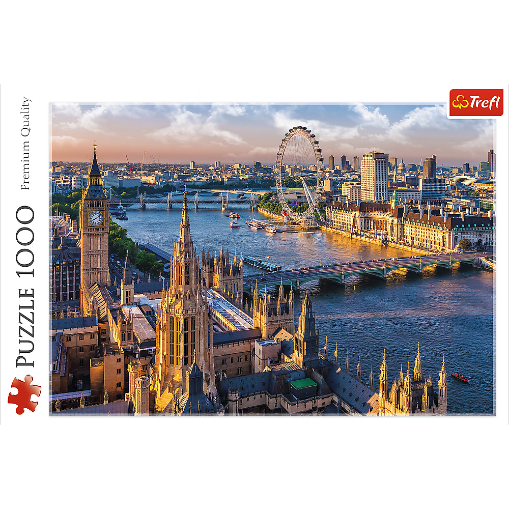 1000 Piece Jigsaw Puzzles, London, London England Puzzle, Big Ben and River Thames Puzzle, London Aerial View