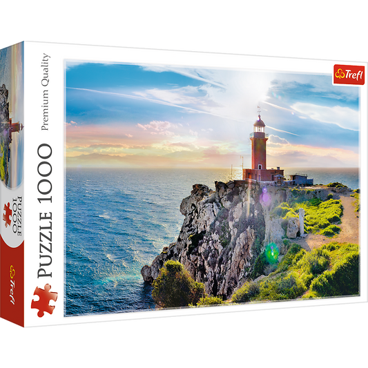 1000 Piece Jigsaw Puzzles, The Melagavi Lighthouse, Greece, Ocean, Alkyonides Islands