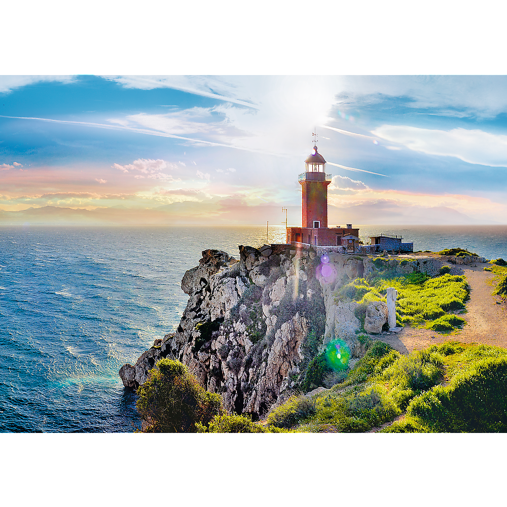 1000 Piece Jigsaw Puzzles, The Melagavi Lighthouse, Greece, Ocean, Alkyonides Islands