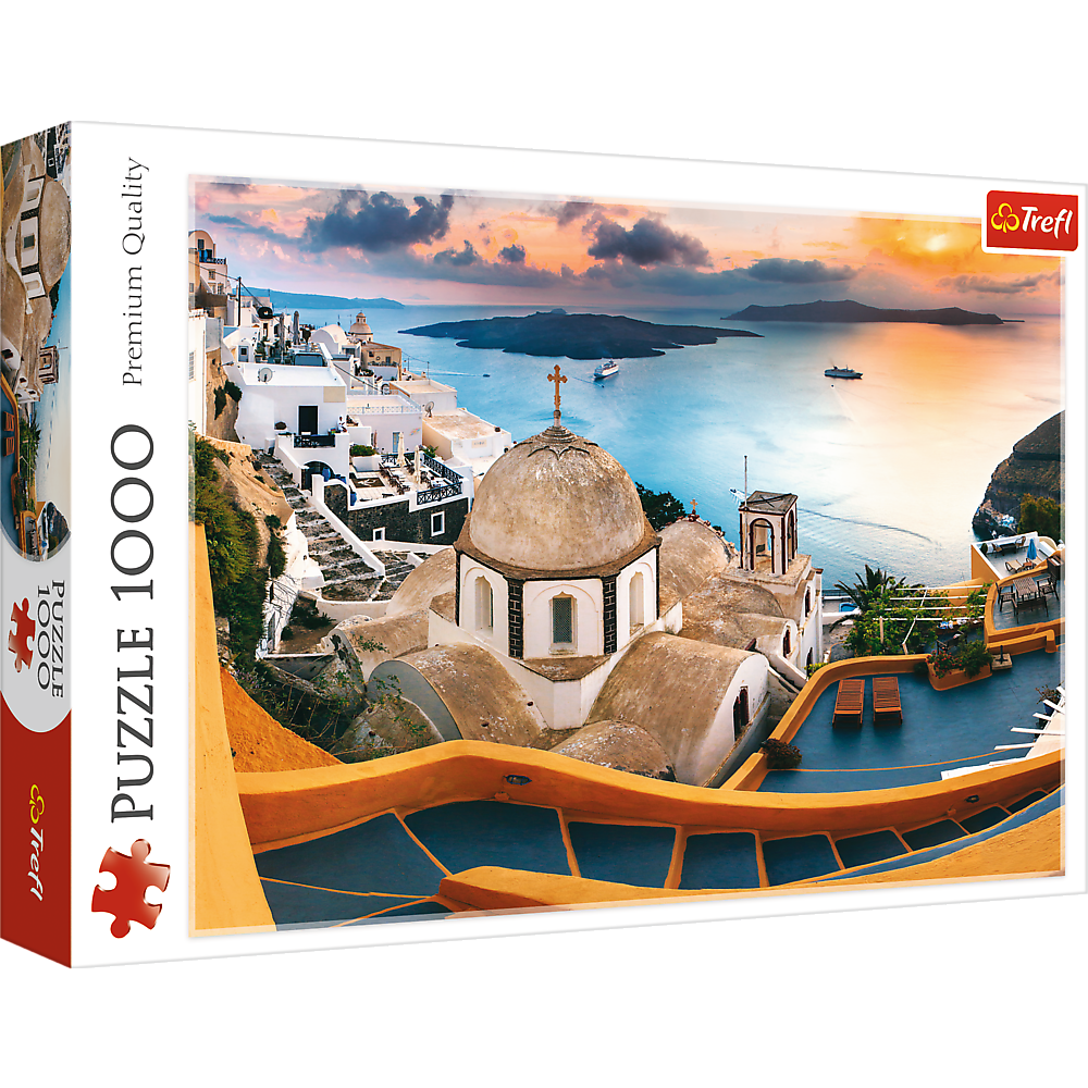 1000 Piece Jigsaw Puzzles, Fairytale Santorini, Puzzle of Greece, Island Paradise and Ocean Scene