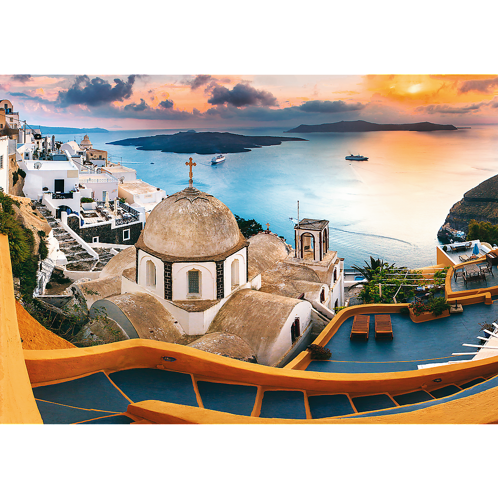 1000 Piece Jigsaw Puzzles, Fairytale Santorini, Puzzle of Greece, Island Paradise and Ocean Scene