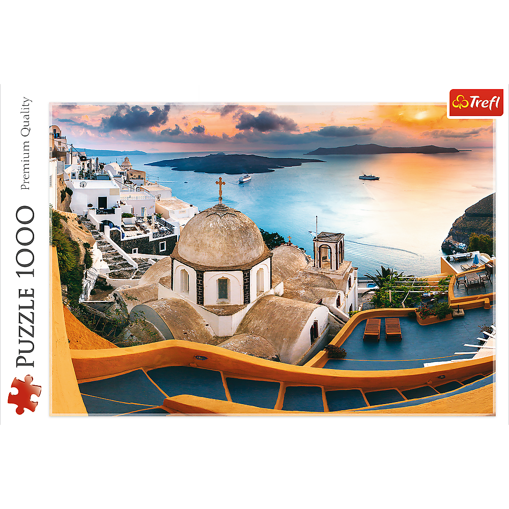 1000 Piece Jigsaw Puzzles, Fairytale Santorini, Puzzle of Greece, Island Paradise and Ocean Scene