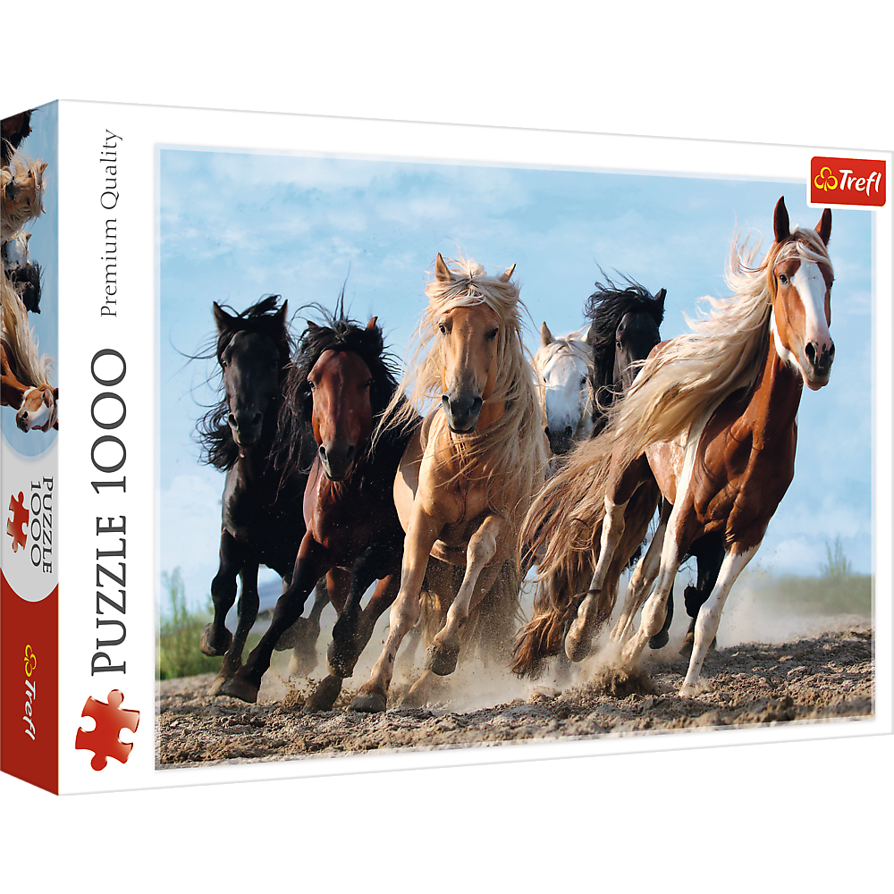 1000 Piece Jigsaw Puzzles, Galloping Horses, Wild Horse Puzzle, Animal Puzzle