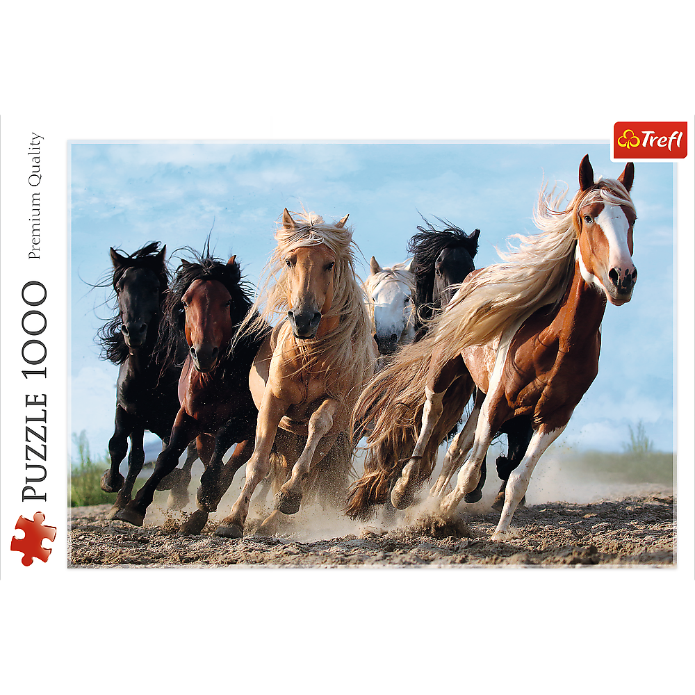 1000 Piece Jigsaw Puzzles, Galloping Horses, Wild Horse Puzzle, Animal Puzzle