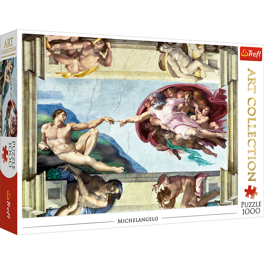 1000 Piece Jigsaw Puzzles Art Collection, The Creation of Adam by Michelangelo, Sistine Chapel, Art Puzzles