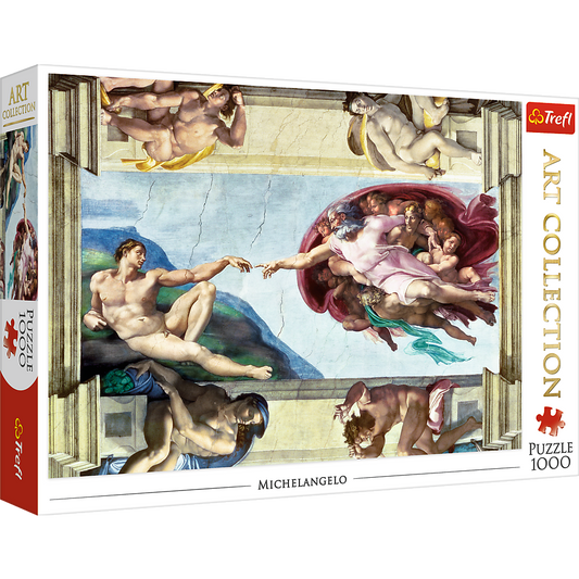 1000 Piece Jigsaw Puzzles Art Collection, The Creation of Adam by Michelangelo, Sistine Chapel, Art Puzzles