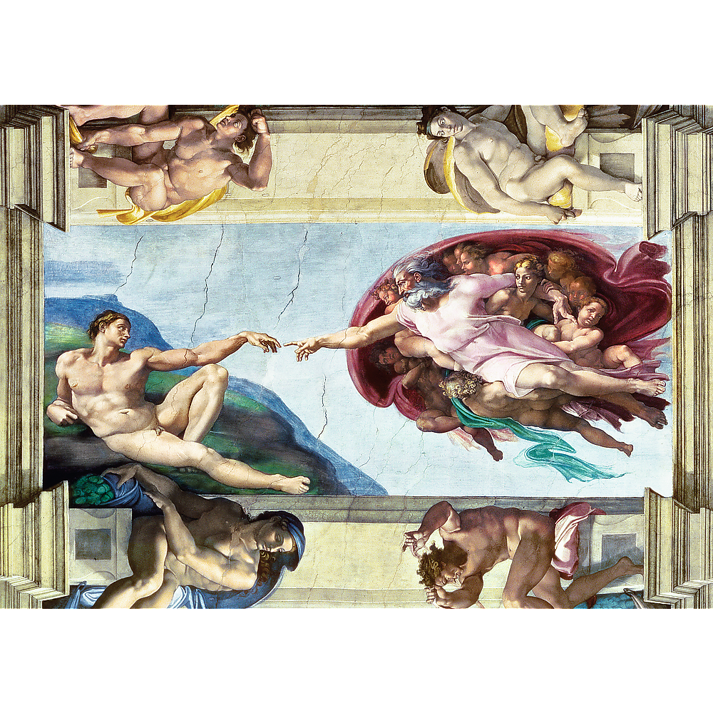 1000 Piece Jigsaw Puzzles Art Collection, The Creation of Adam by Michelangelo, Sistine Chapel, Art Puzzles