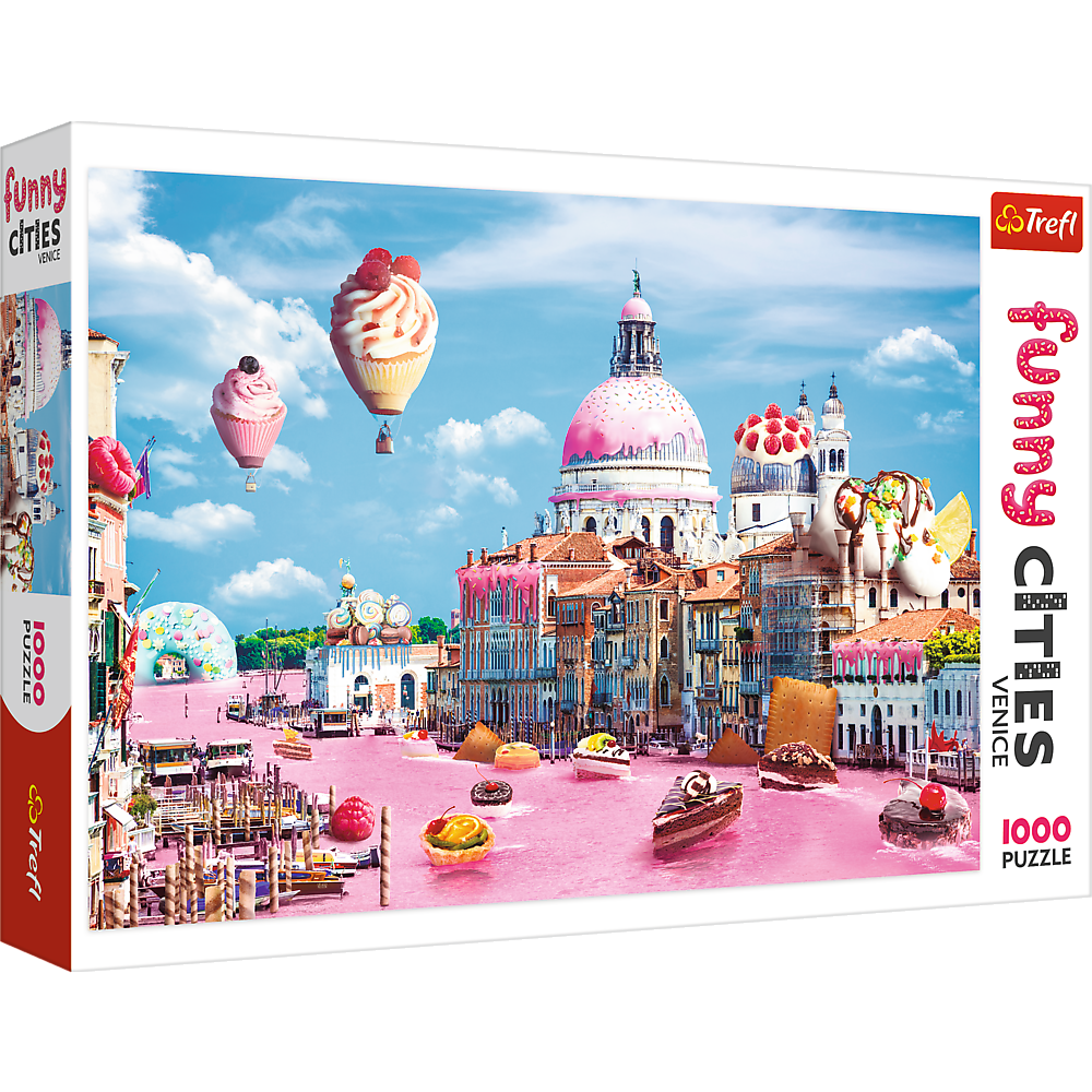 1000 Piece Jigsaw Puzzles, Funny Cities, Sweets in Venice, Colorful Puzzle of Venice with sweets