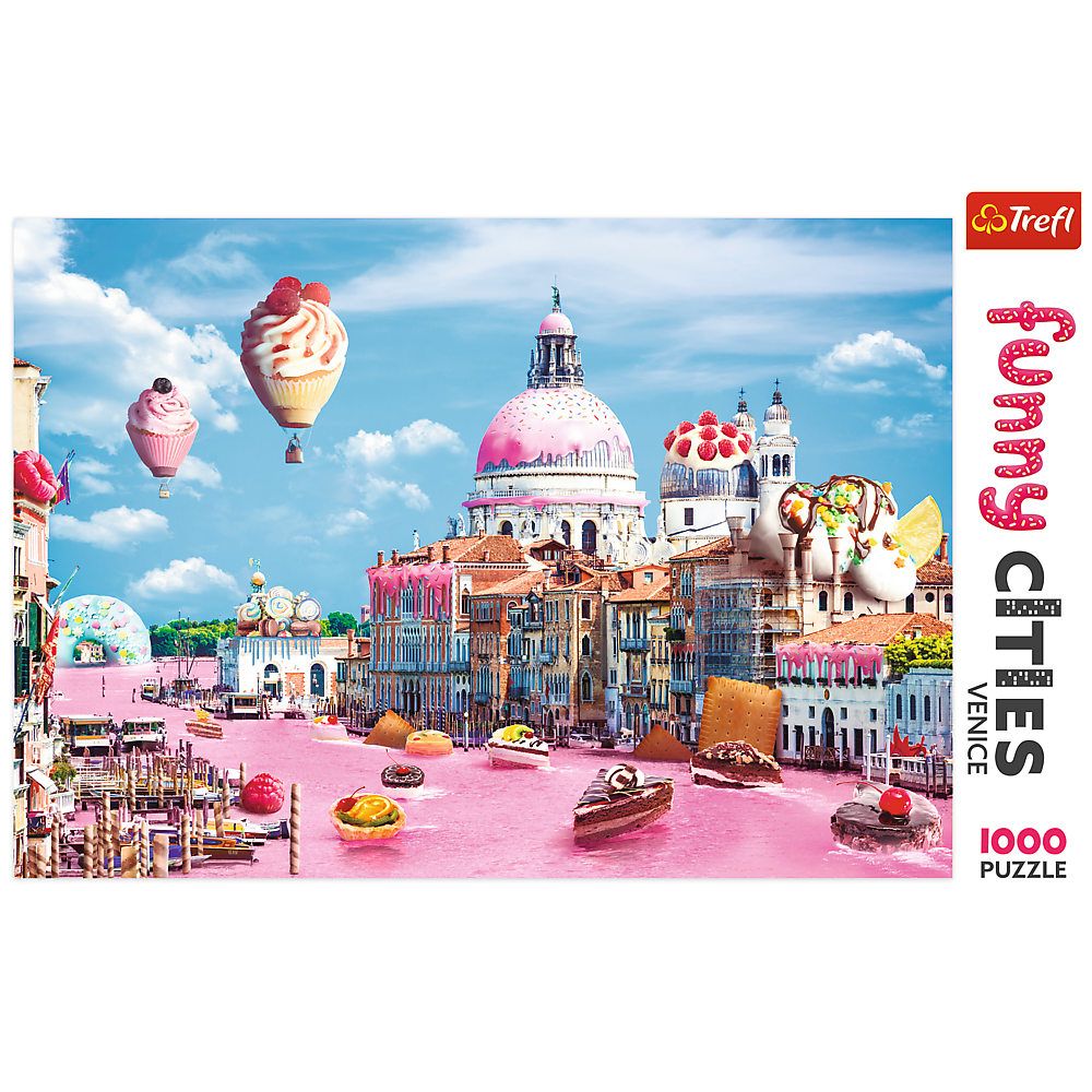 1000 Piece Jigsaw Puzzles, Funny Cities, Sweets in Venice, Colorful Puzzle of Venice with sweets