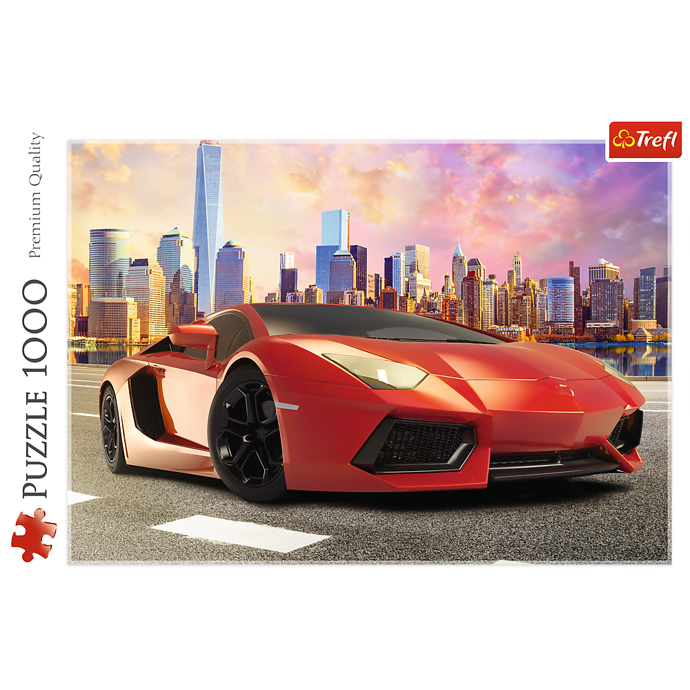 1000 Piece Jigsaw Puzzles  - Sunset ride, fast car, Moto puzzle