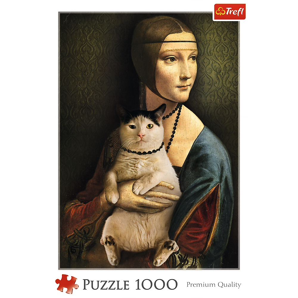 1000 Piece Jigsaw Puzzles - Lady with a cat, Leonardo da Vinci