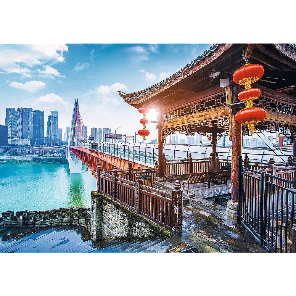 1000 Piece Jigsaw Puzzles, Chongqing, China, Cityscape puzzle, Temple, Modern and Traditional China