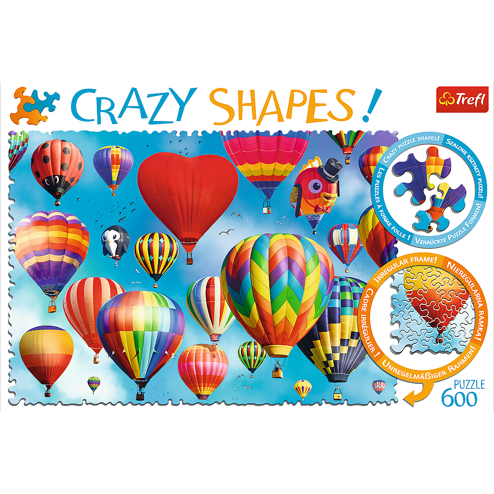 Crazy Shape 600 Piece Jigsaw Puzzles, Colorful balloons