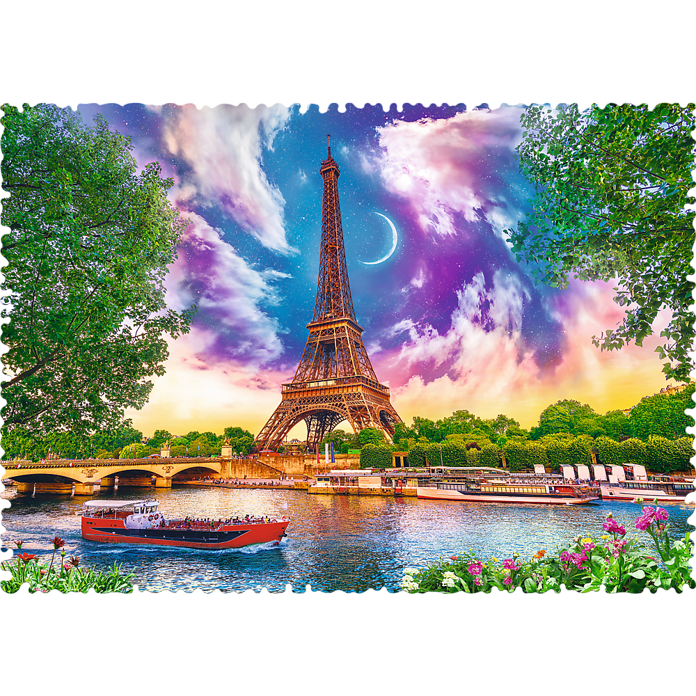 Crazy Shape 600 Piece Jigsaw Puzzles, Sky Over Paris, Puzzle of France, Eiffel Tower and French Cityscape