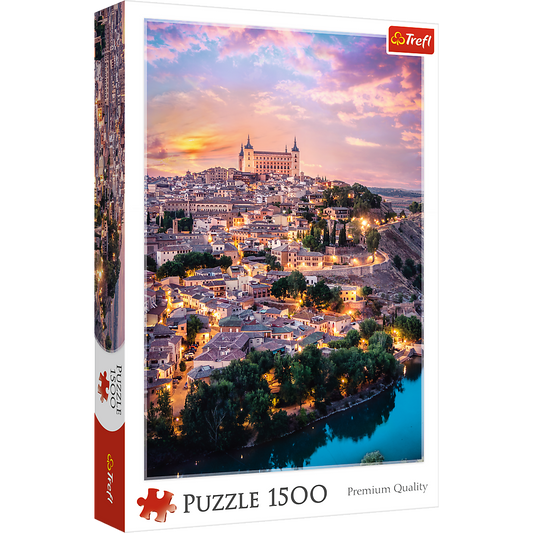 1500 Piece Jigsaw Puzzles, Toledo Spain at Sunset, European City Puzzle, Romantic City Puzzle