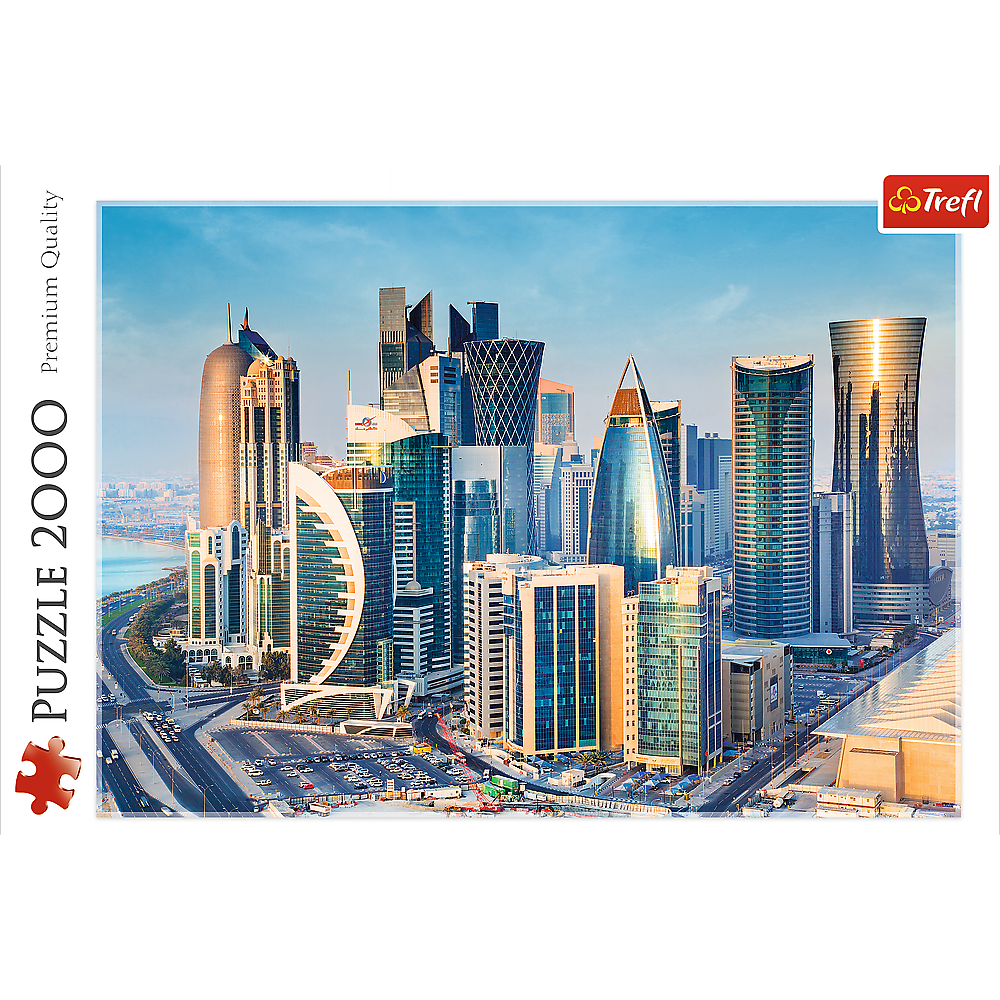 2000 Piece Jigsaw Puzzles, Doha, Qatar, City Skyline, Persian Gulf, Middle East