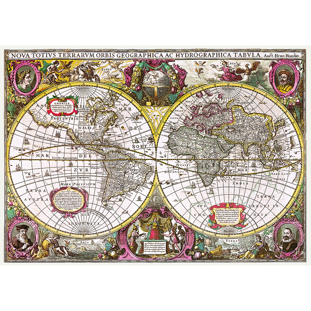 2000 Piece Jigsaw Puzzles, New Land Puzzle, Earth Puzzle, Historical Puzzle, Old World Puzzle