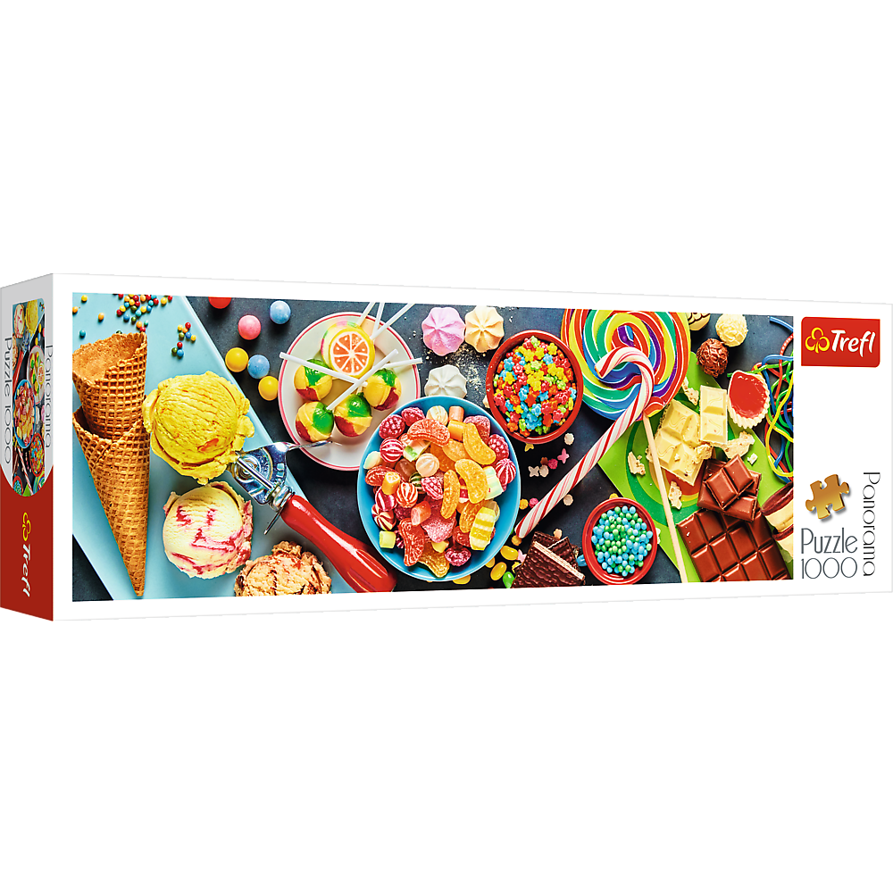 Panorama 1000 Piece Jigsaw Puzzles, Sweet Delights, Colorful Candy and Sweet Treats Puzzle