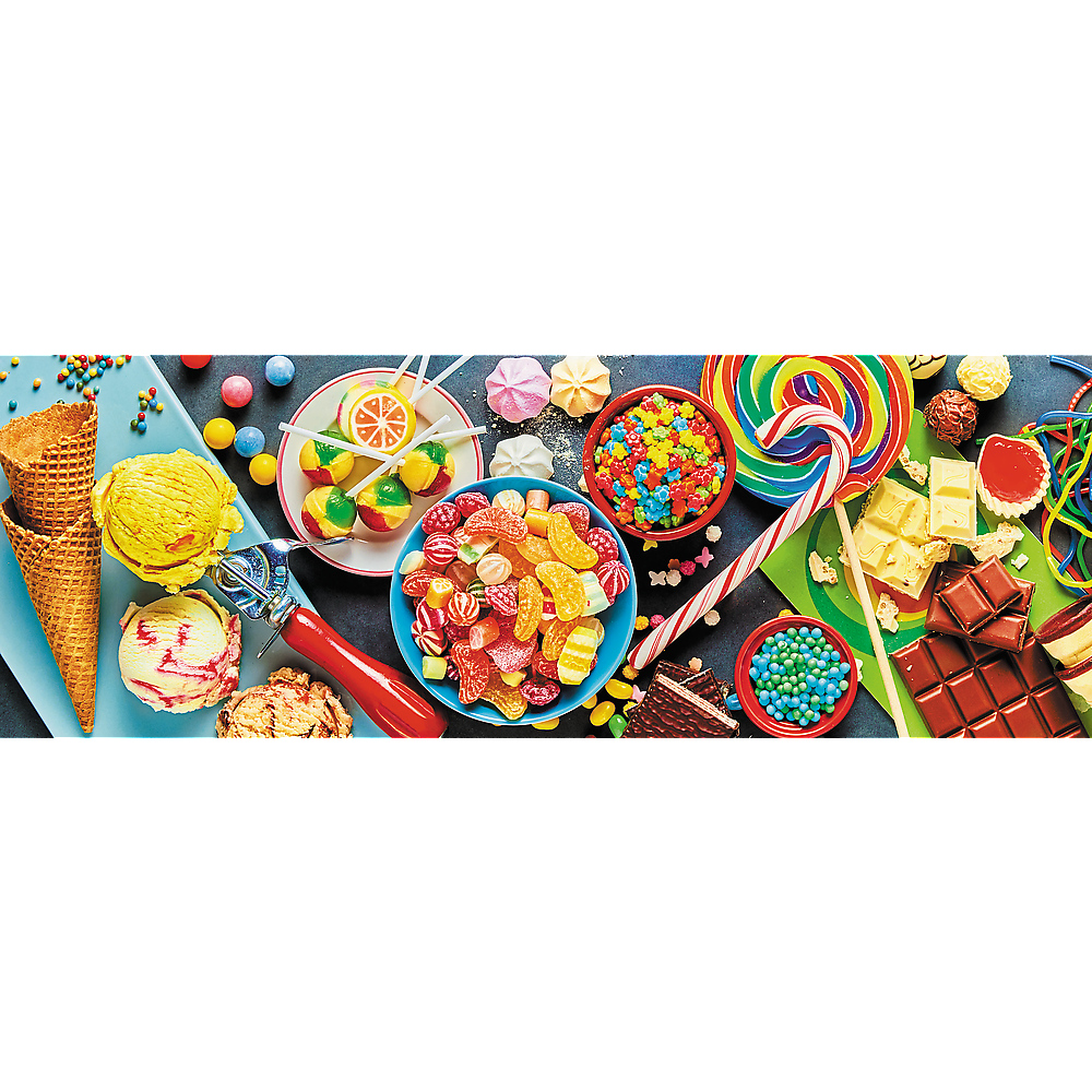 Panorama 1000 Piece Jigsaw Puzzles, Sweet Delights, Colorful Candy and Sweet Treats Puzzle