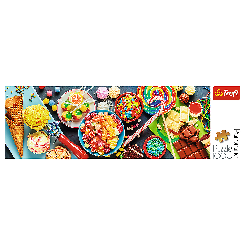 Panorama 1000 Piece Jigsaw Puzzles, Sweet Delights, Colorful Candy and Sweet Treats Puzzle