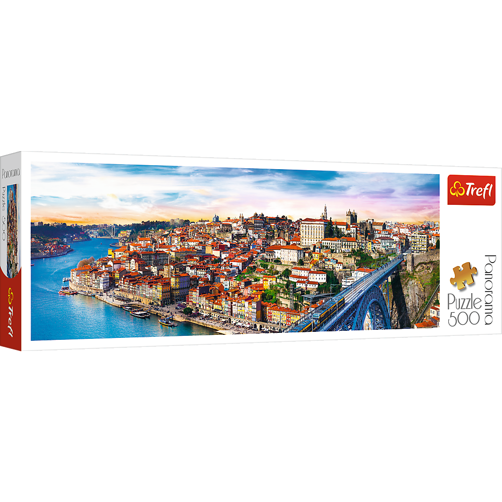 Panorama 500 Piece Jigsaw Puzzle, Porto, Portugal, Coastal City, Train, Puzzle of Europe