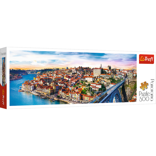 Panorama 500 Piece Jigsaw Puzzle, Porto, Portugal, Coastal City, Train, Puzzle of Europe