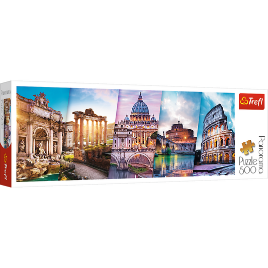 Panorama 500 Piece Jigsaw Puzzles, Traveling to Italy, Iconic Monuments Puzzle