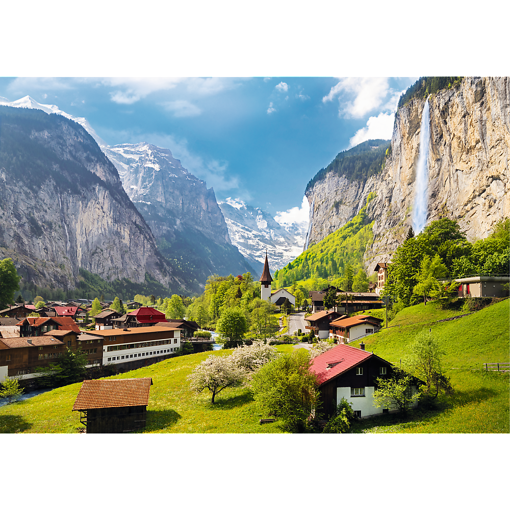 3000 Piece Jigsaw Puzzles, Lauterbrunnen, Switzerland, Alps, Mountains landscape