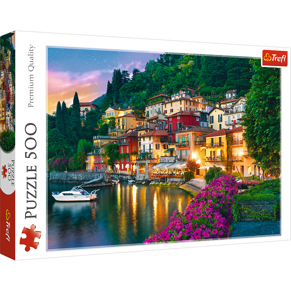 500 Piece Jigsaw Puzzles, Lake Como, Puzzle of Italy, Romantic Village Puzzle, Oceanside Puzzle