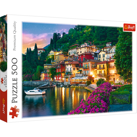 500 Piece Jigsaw Puzzles, Lake Como, Puzzle of Italy, Romantic Village Puzzle, Oceanside Puzzle