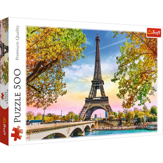 500 Piece Jigsaw Puzzles, Romantic Paris, France, Eiffel Tower in the Fall, Iconic Monuments