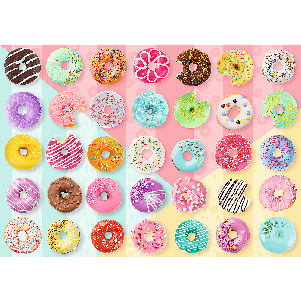 500 Piece Jigsaw Puzzles, Sweet Donuts, Colorful, Sprinkles and Frosted Treats