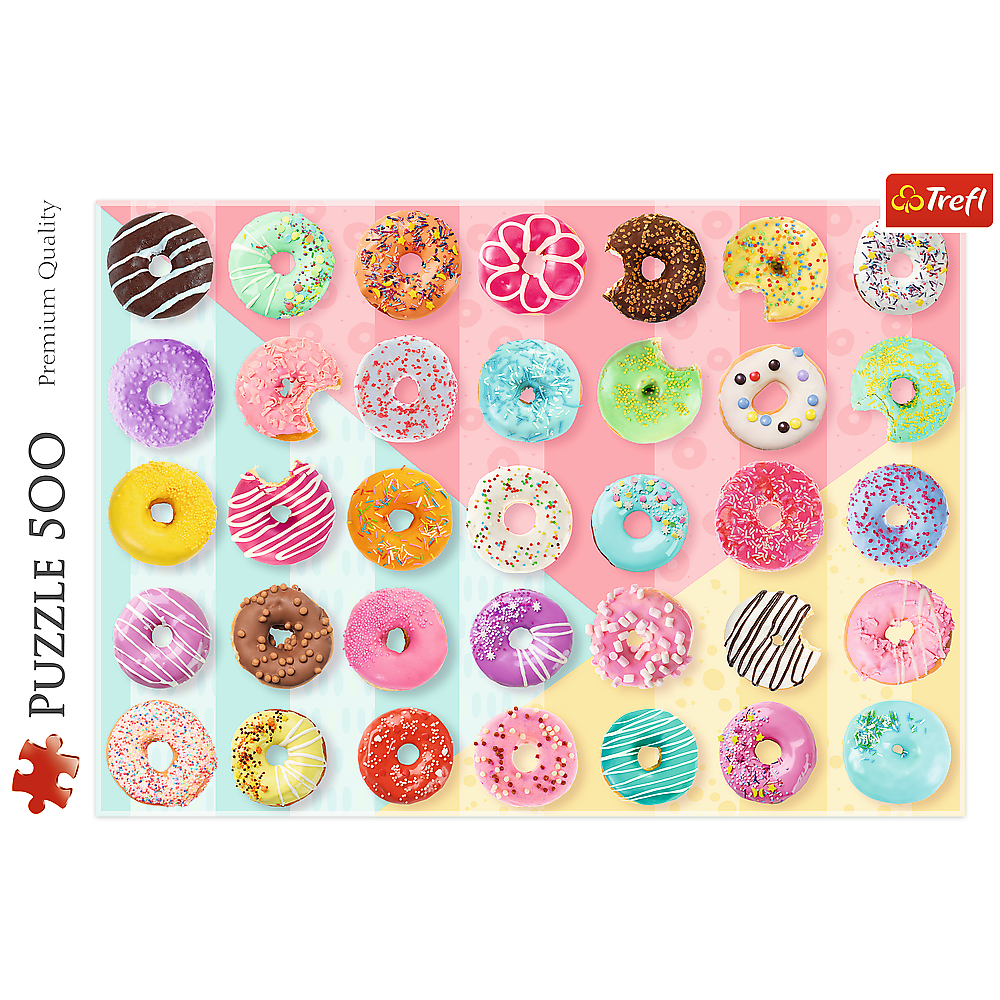 500 Piece Jigsaw Puzzles, Sweet Donuts, Colorful, Sprinkles and Frosted Treats