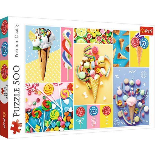 500 Piece Jigsaw Puzzle, Favorite Sweets, Candy and Ice Cream Puzzle