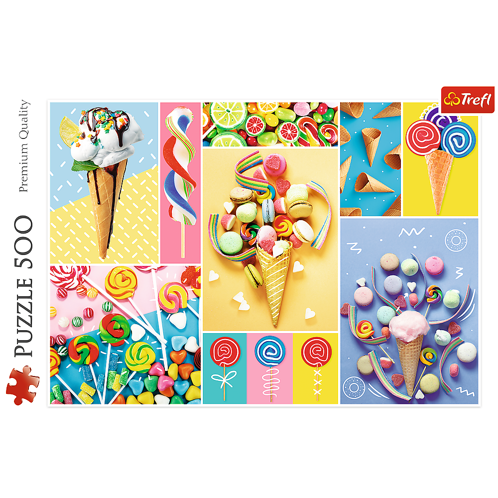 500 Piece Jigsaw Puzzle, Favorite Sweets, Candy and Ice Cream Puzzle