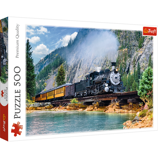 500 Piece Jigsaw Puzzle, Mountain Train, Locomotive Puzzle