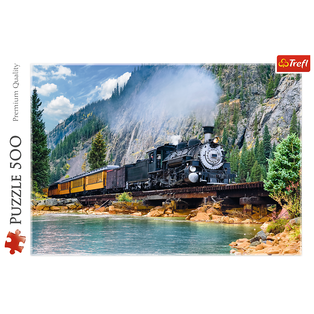 500 Piece Jigsaw Puzzle, Mountain Train, Locomotive Puzzle