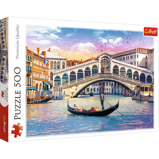 500 Piece Jigsaw Puzzles, Rialto Bridge, Venice Italy Puzzle, Gondola Puzzle, European Puzzle