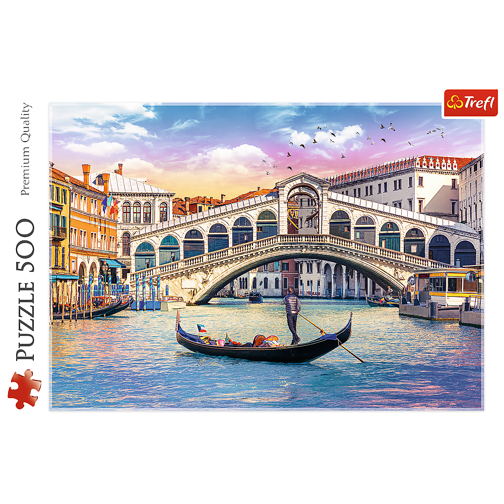 500 Piece Jigsaw Puzzles, Rialto Bridge, Venice Italy Puzzle, Gondola Puzzle, European Puzzle