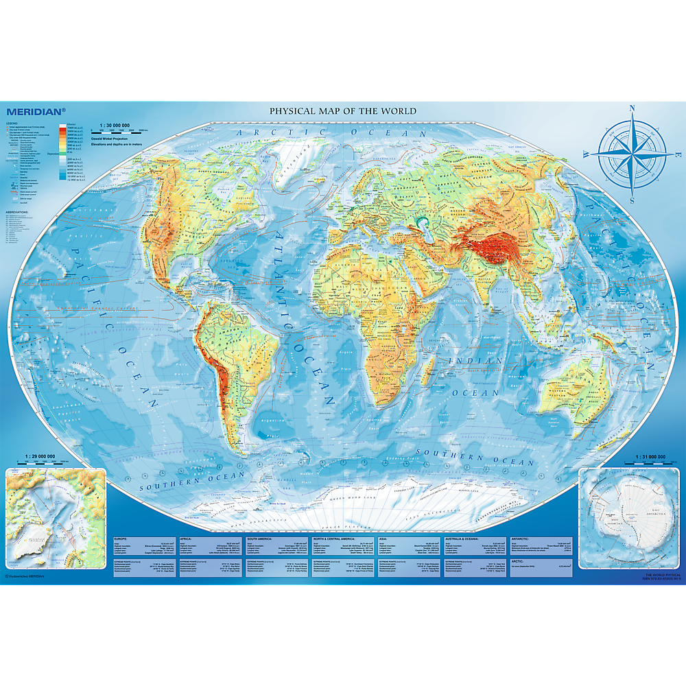 4000 Piece Jigsaw Puzzles, Large Physical Map of the World, Geography