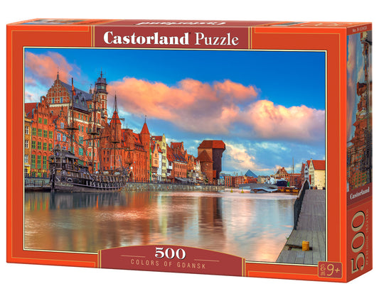 500 Piece Jigsaw Puzzle, Colors of Gdansk, Poland, Historical puzzle, Waterline