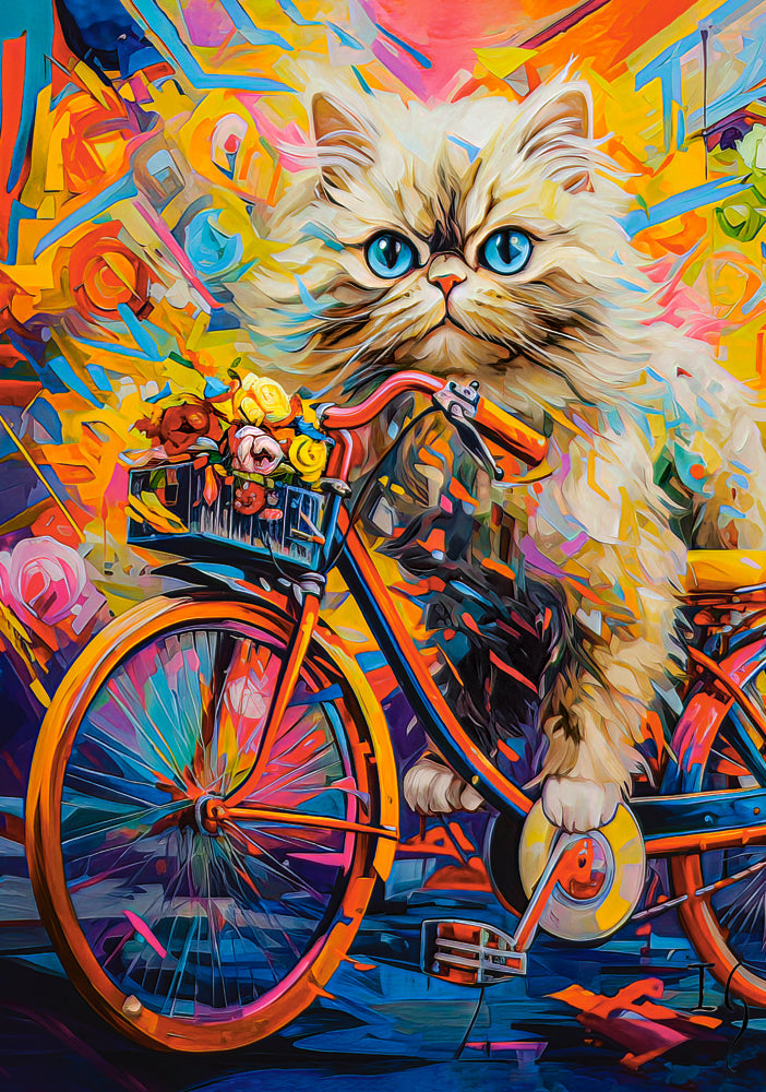 500 Piece Jigsaw Puzzle, Kitten's Floral Ride, Animal puzzle, Kitten