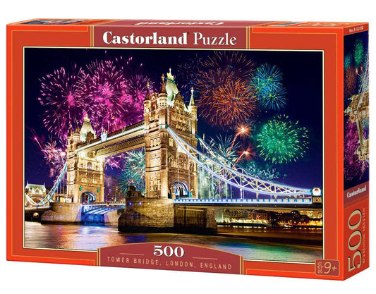 500 Piece Jigsaw Puzzle, Tower Bridge, London, England, Fireworks Puzzle